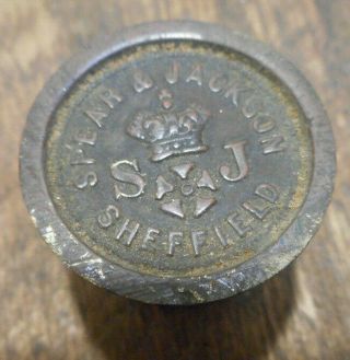 L3746 - Antique Spear & Jackson Sheffield Split Nut Hand Saw Medallion English