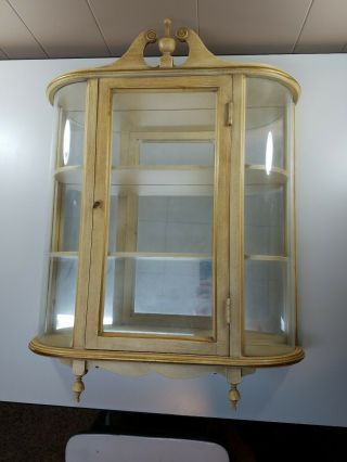 Vintage Butler Glass Curio Cabinet.  Mirror Backed.  Wall Hanging / Standing