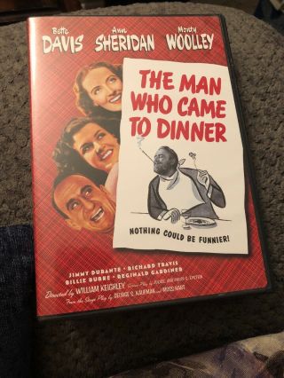 The Man Who Came To Dinner Dvd.  Bette Davis - Ann Sheridan (1942) Rare Oop Like