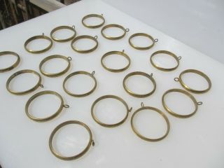 Large Antique Brass Curtain Rings Victorian Holder Hangers Brackets Old X19 3 " W