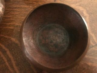 Arts & Crafts Mission hand Hammered Copper Vase bowl set roycroft stickley era 2