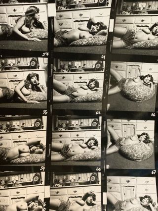 Vintage 8x10 Contact Sheet 1960s Art Posed Nude Ebony Model By Bruce Warland