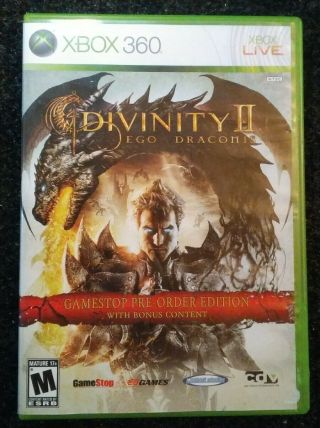 Divinity Ii Ego Draconis Xbox 360 Gamestop Pre - Order Edition Rare