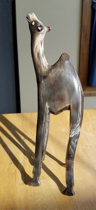 Egyptian Hand Carved Buffalo Horn Camel Figurine