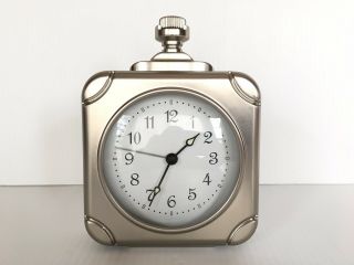 Pottery Barn Square Pocket Watch Clock Pewter At Pb Rare