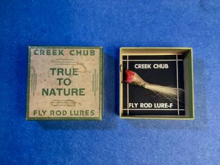 Unique Vintage,  Creek Chub Pop - It Wooden Fly Bait - Box -