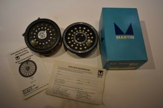 Vintage Martin Fly Reel With Extra Spool And Box