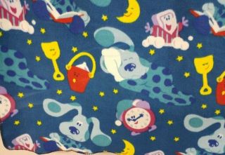 Rare Blues Clues Fleece Toddler Blanket Throw Story Bed Time Vintage 2000