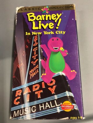 Barney Live In York City Vhs Video Rare Edition Children Classic Barney