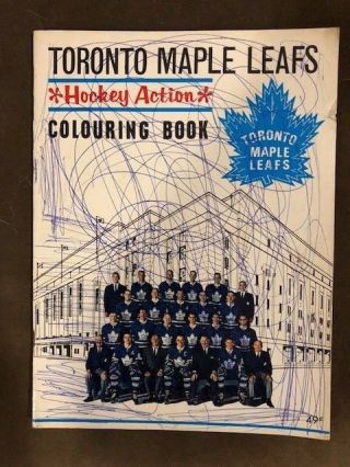 Rare 1964 Toronto Maple Leafs Hockey Action Colouring Book - Horton,  Sawchuk