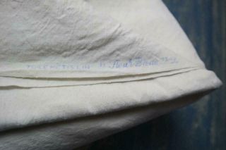French Antique Linen Sheet King Size Fleur Bleue Metis Linen 118x87 " C88