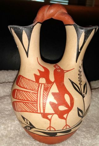Native American Vintage Jemez Pueblo Pottery Wedding Vase Rare By Margaret Toya