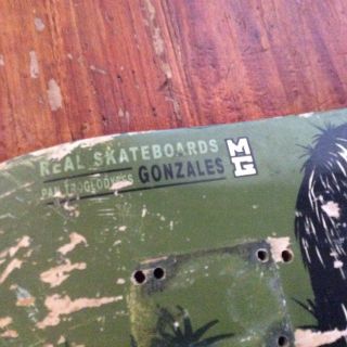Rare Vintage Mark Gonzales Real Ape skateboard deck Blind Gonz Vision 3
