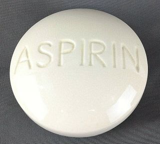 Rare Vintage Giant Ceramic Aspirin Paperweight Pharmacy Sales Memorabilia