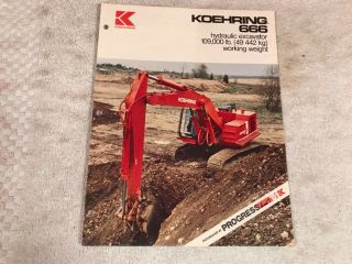Rare Koehring 666 Hydraulic Excavators Dealer Sales Brochure