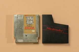 Nintendo Nes The Legend Of Zelda Gold Game Cartridge With Sleeve Rare