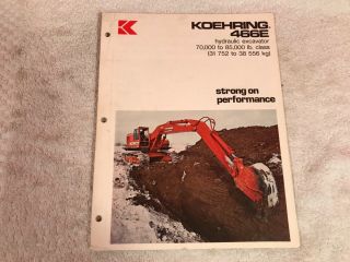 Rare Koehring 466e Hydraulic Excavators Dealer Sales Brochure