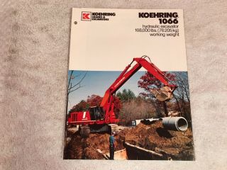 Rare Koehring 1066 Hydraulic Excavators Dealer Sales Brochure