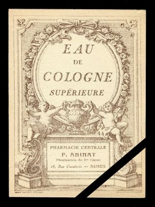 French Perfume Label: Rare Antique Eau De Cologne - Pharmacie Centrale