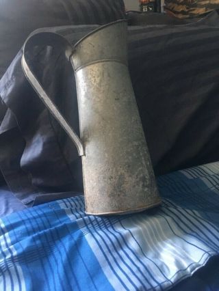 Antique Silver Metal Watering Can