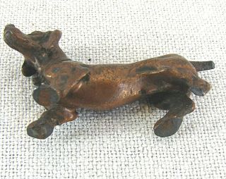 Austria Vienna antique bronze miniature dachshund dog figurine 2.  5 x 5.  1 cm 3