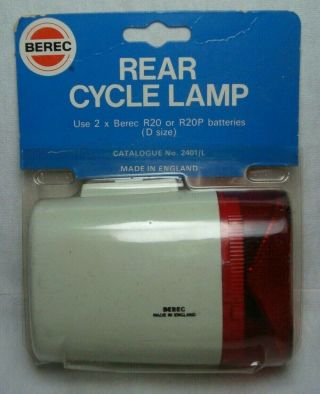 Berec Bicycle Vintage Extremely Rare Rear Cycle Lamp Made In England Nos