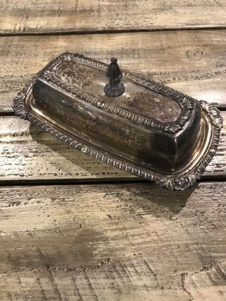 Vintage Silver Plate Butter Dish Lid Cover Sheets Rs 1875 Rs Co W/glass Insert