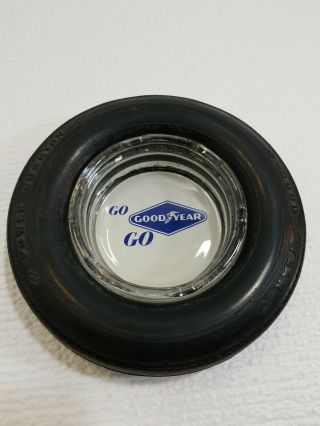 Vintage Goodyear Tire Advertising Ashtray - Go Go Goodyear - Rare Htf