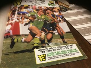 Rare 1985 Canberra Raiders Woodgers Real Estate Advert Rugby League