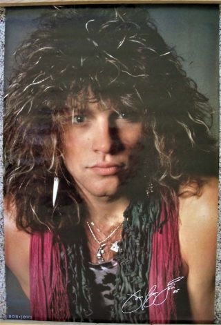 Rare Vintage Bon Jovi Poster - Copyright 1985 Near In Sleeve