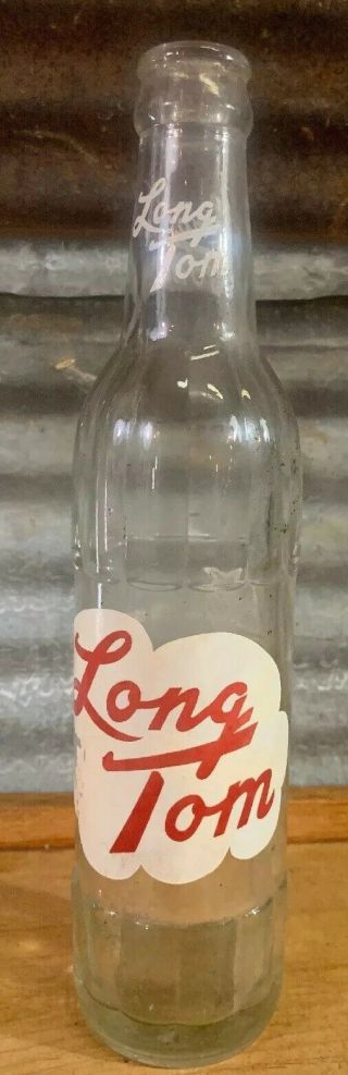 Long Tom Vtg 50s 10 Fl Oz Glass Soda Pop Bottle W/ Civil War Cannon Rare Box 3