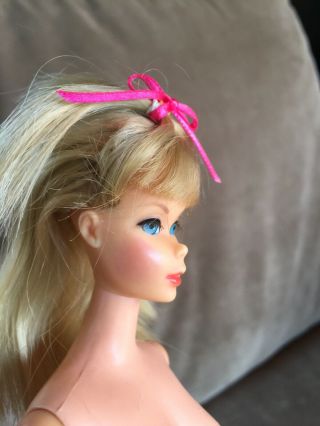 Vintage Mod TNT Twist Turn Blonde Summer Sand Barbie In Pink Green Knit Swimsuit 3