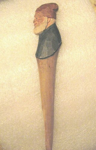 Antique Hand Painted Wood Carved Letter Opener 2