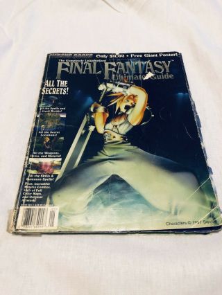 Final Fantasy 7 Strategy Guide Versus Books,  Giant Poster Extremely Rare Lqqk
