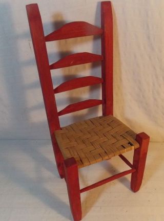 Vintage Doll Furniture Ladder Back Hand Painted