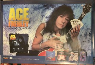 Rare Ace Frehley Trouble Walkin’ Promo Poster 1989 Ex - Kiss Guitarist