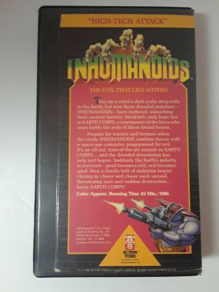 Inhumanoids Clamshell VHS The Evil that Lies Within Rare 2