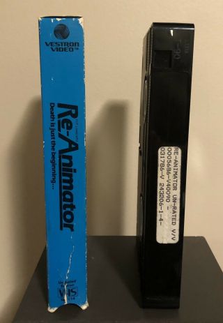 1986 VESTRON RE - ANIMATOR UNRATED VHS JEFFREY COMBS HORROR SOV SLASHER RARE OOP 2