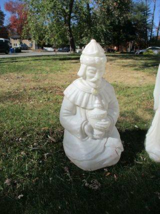 RARE Vintage General Foam Blow Mold Nativity 3 Wise Men - White,  Matte,  marble 3