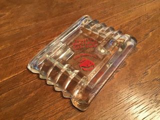 Coon Chicken Inn Glass Ash Tray Cigarette Ashtray Rare Shape Vtg 1940’s