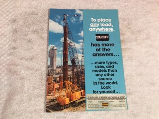 Rare American Hoist Cranes 1970s Dealer Sales Brochure