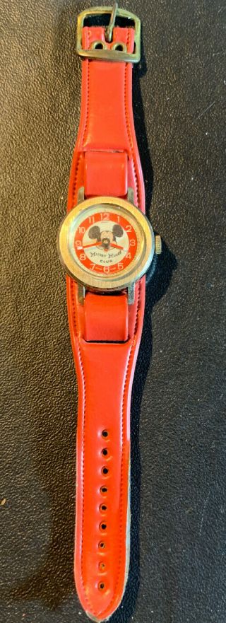 Vintage Mickey Mouse Watch Wind Up Wrist Watch Bradley Swiss Made