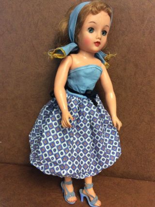 Revlon Ideal Doll Vintage 1950’s Blonde Green Eyes 18” Vt - 18,  Clothes Shoes