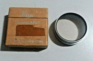 Rare Leitz Leica 50mm F/1.  5 Summarit Sl Lens Filter - Usa