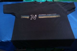 Very Rare Vintage Nhl Minnesota North Stars T - Shirt,  Size L Black