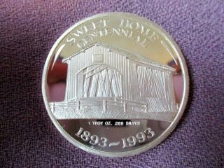 Covered Bridge Sweet Home Or.  Ultra Rare Ed 1 Troy Oz.  999 Fine Silver Round