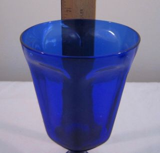 Bryce Glass Antique Cobalt Blue Water Goblet Mid Century 2