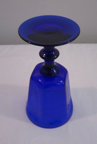 Bryce Glass Antique Cobalt Blue Water Goblet Mid Century 3