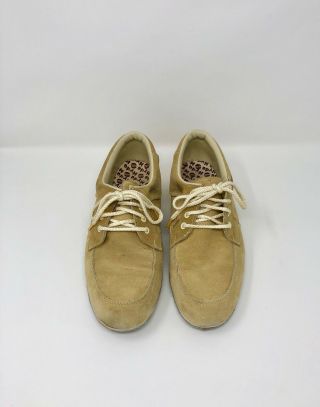 Vintage Mens Suede Leather Tan Bowling Shoes Lace Up Hyde Size 9 1/2 Beige Pair