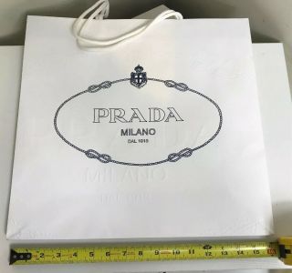 Rare Authentic Xl Prada Milano Dal 1913 Embossed Shopping Paper Bag 16”x16”